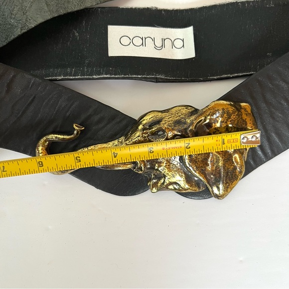 Vintage Elephant Buckle & Leather Belt Set of 2 - Picture 8 of 16